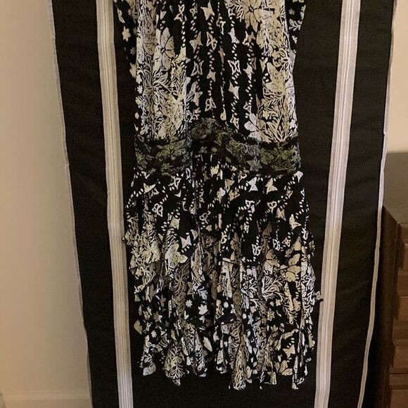 Poupette St Barth Beline Tank Dress/Coverup in Black & White Print. Size Large. - Picture 4 of 7